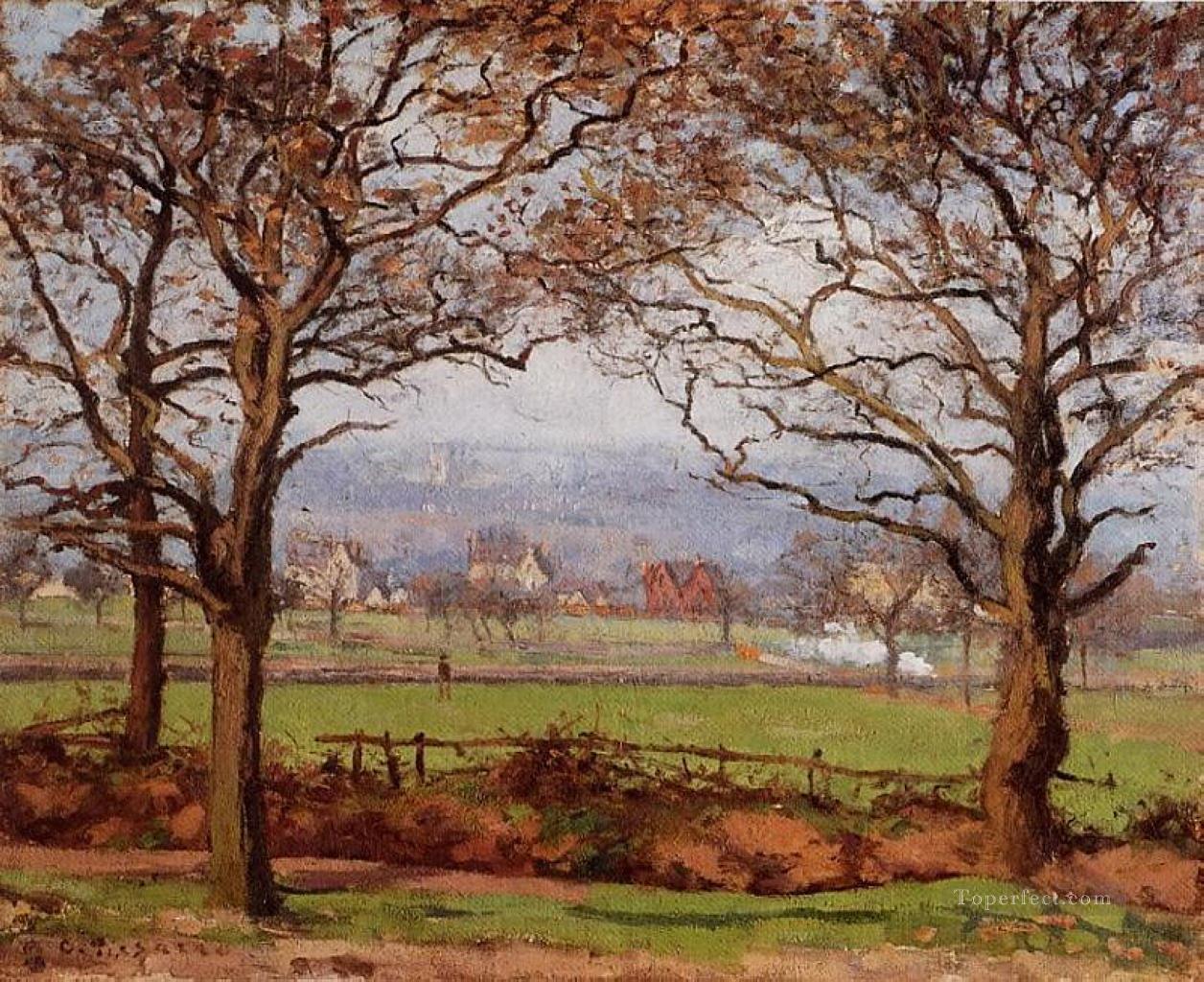 near sydenham hill looking towards lower norwood 1871 Camille Pissarro scenery Oil Paintings
